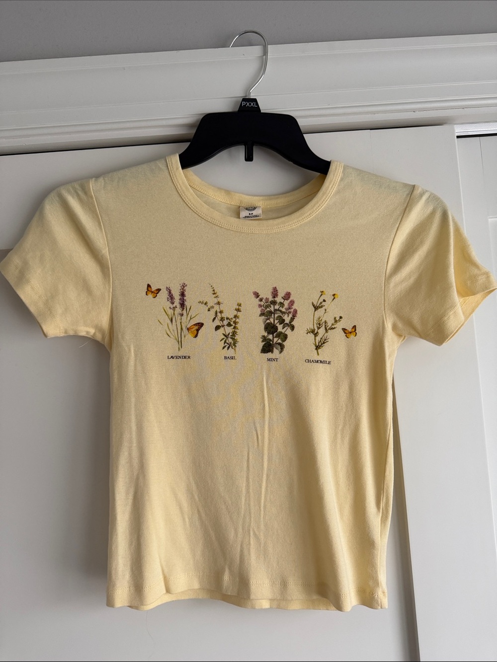 Urban outfitters cropped yellow t shirt
